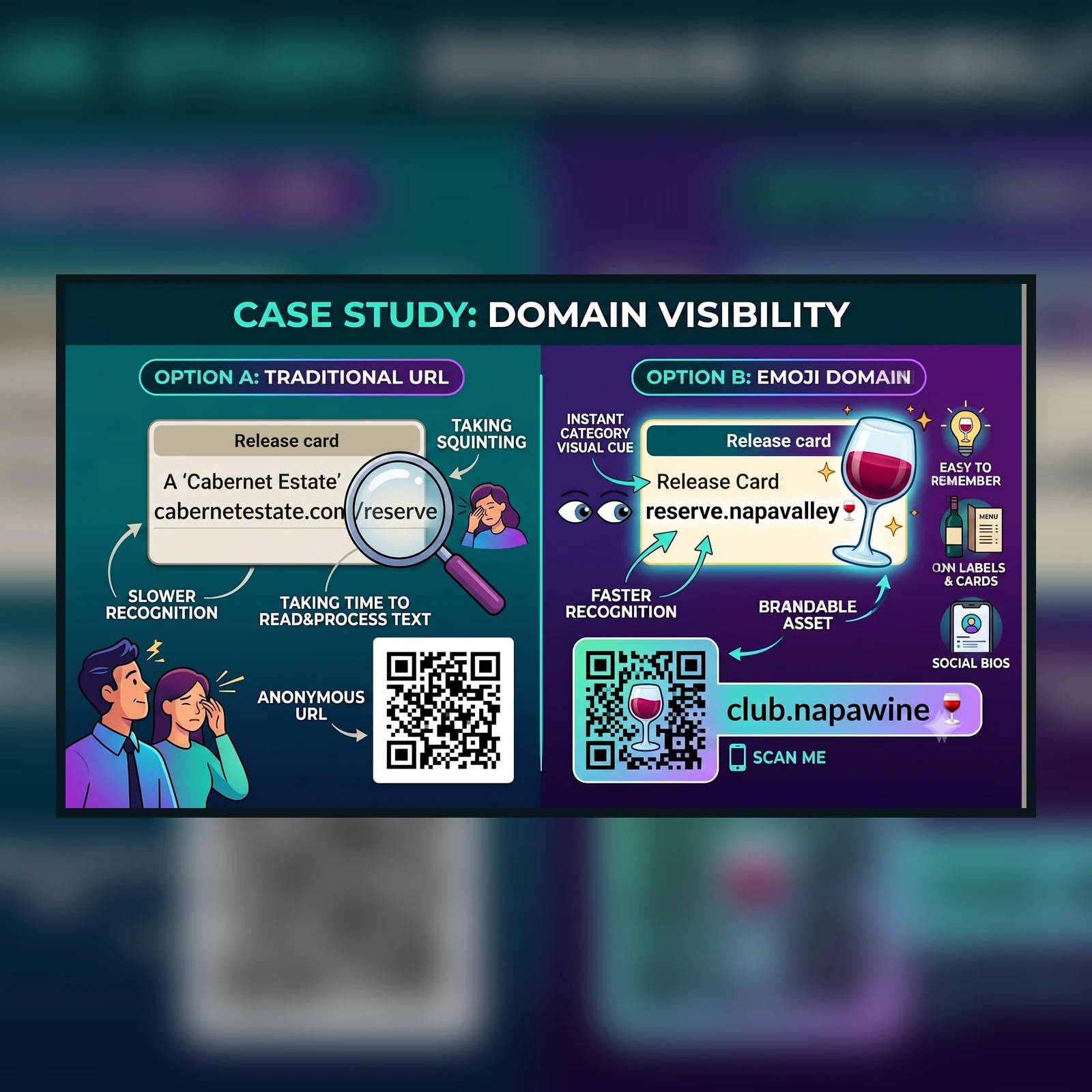 Case Study: How an Emoji Domain Changes What Viewers Notice - Cellar Names
